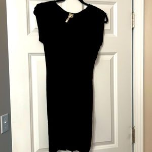 Women’s black tie knot front short sleeve mini dress